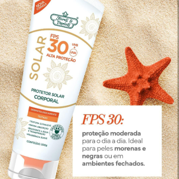 PROTETOR SOLAR FLORES E VEGETAIS FPS 30 200G