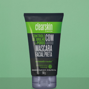 MÁSCARA FACIAL CARVÃO AVON CLEARSKIN CONTROLE DE BRILHO E POROS 50G