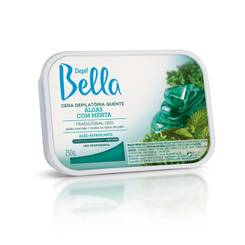 CERA DEPILATÓRIA CORPORAL DEPIL BELLA ALGAS COM MENTA 250G