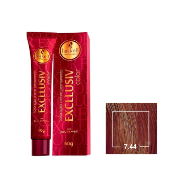 TINTA HASKELL EXCLLUSIV 7.44 LOURO MÉDIO COBRE INTENSO