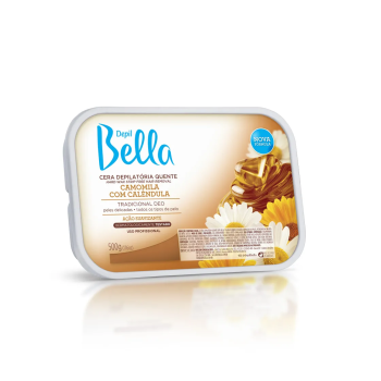 CERA DEPILATÓRIA CORPORAL DEPIL BELLA CAMOMILA COM CALENDULA 500G