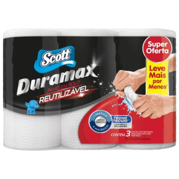PANO MULTIUSO SCOTT DURAMAX 3 ROLOS C/58 FOLHAS CADA