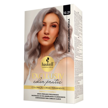TINTA HASKELL EXCLLUSIV COLOR PRATIC 12.21 SUPERCLAREADOR PÉROLA
