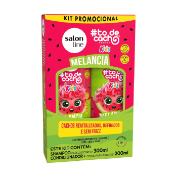 KIT SHAMPOO + CONDICIONADOR SALON LINE TO DE CACHOS KIDS MELANCIA