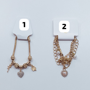 BIJU - PULSEIRA COM BERLOQUE PRATA/DOURADO ADULTO