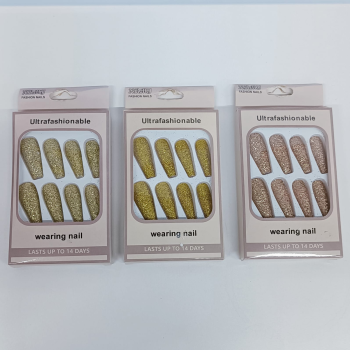 UNHAS POSTIÇAS AUTO COLANTES BAILARINA COM GLITTER 1126 C/14