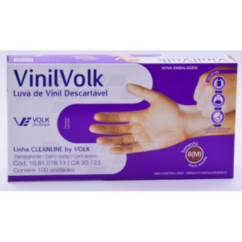 LUVA VOLK DE VINIL COM AMIDO 8 (M) C/100