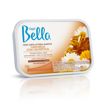 CERA DEPILATÓRIA CORPORAL DEPIL BELLA CAMOMILA COM CALENDULA 250G