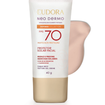 PROTETOR SOLAR FACIAL EUDORA NEO DERMO FPS 70 COR 01 40G