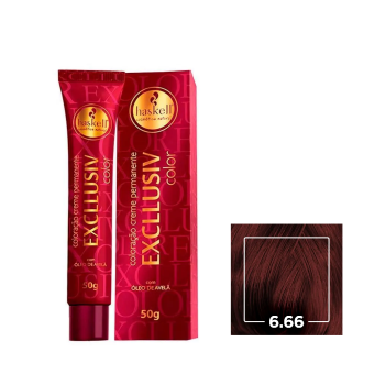 TINTA HASKELL EXCLLUSIV 6.66 LOURO ESCURO VERMELHO INTENSO