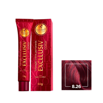 TINTA HASKELL EXCLLUSIV 8.26 LOURO CLARO VIOLETA VERMELHO