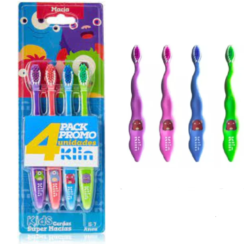 ESCOVA DE DENTE KLIN MONSTRINHOS C/4