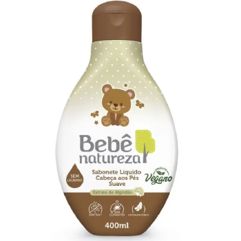 SABONETE LÍQUIDO BEBÊ NATUREZA KIDS CABEÇA AOS PÉS EXTRATO DE ALGODÃO 230ML