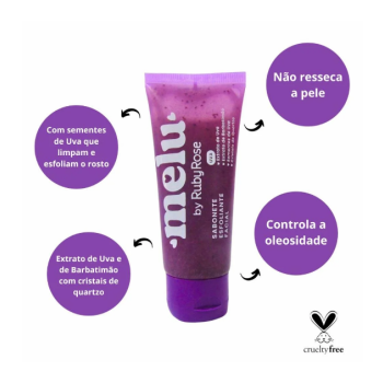 SABONETE ESFOLIANTE FACIAL RUBY ROSE MELU UVA 75G