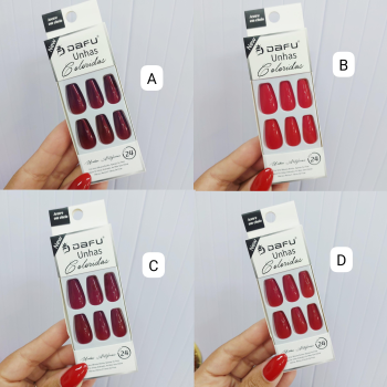 UNHA POSTIÇA DAFU COM 24 AUTOCOLANTE BAILARINA COLORIDAS DF65UP35061