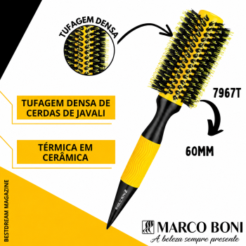 ESCOVA MARCO BONI THERMAL CERAMIC YELLOW 60MM 7967T