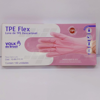 LUVA VOLK TPE FLEX ROSA P C/ 100