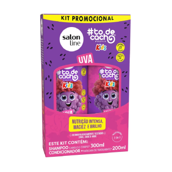 KIT SHAMPOO + CONDICIONADOR SALON LINE TO DE CACHOS KIDS UVA