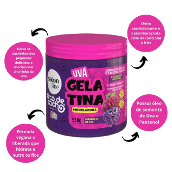 GELATINA SALON LINE TO DE CACHO KIDS UVA MODELADORA 550G