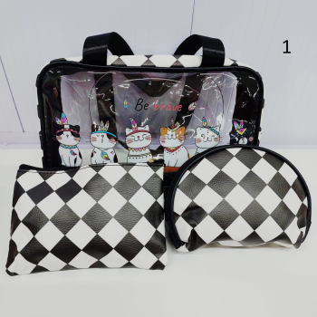 KIT NECESSAIRE ILUSTRADA C/3 TAMANHOS