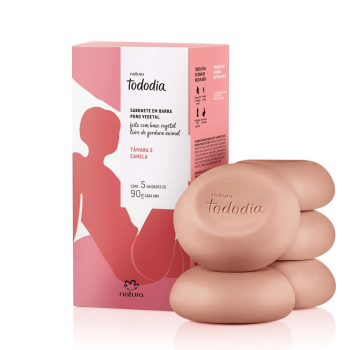 SABONETE EM BARRA NATURA TODODIA TÂMARA E CANELA C/5