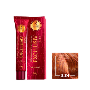 TINTA HASKELL EXCLLUSIV 8.34 LOURO CLARO DOURADO ACOBREADO