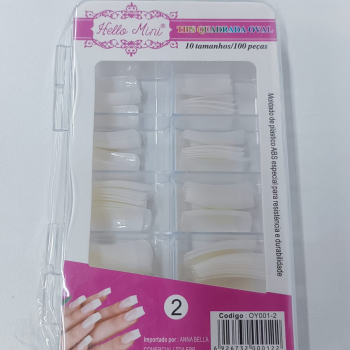 TIPS QUADRADA OVAL HELLO MINI C/100
