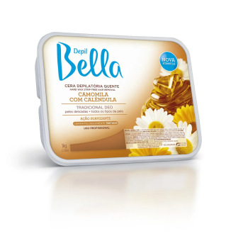 CERA DEPILATÓRIA CORPORAL DEPIL BELLA CAMOMILA COM CALENDULA 1KG