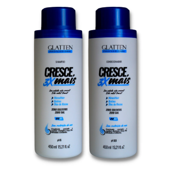 KIT SHAMPOO + CONDICIONADOR GLATTEN CRESCE 3X MAIS 450ML
