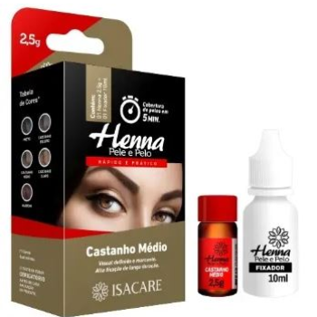 HENNA ISACARE PARA SOBRANCELHA CASTANHO MÉDIO
