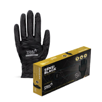 LUVA VOLK NITRILICA SENSI BLACK SEM AMIDO 7 (P) C/50