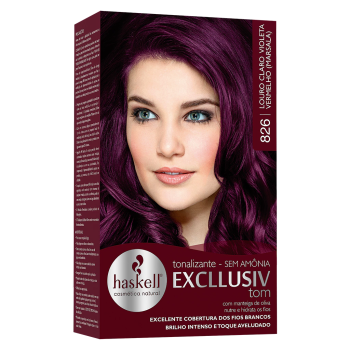 TONALIZANTE HASKELL EXCLLUSIV TOM 826 LOURO CLARO VIOLETA VERMELHO (MARSALA)