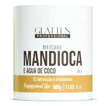 MÁSCARA GLATTEN MANDIOCA E ÁGUA DE COCO 500G