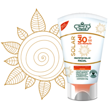 PROTETOR SOLAR FACIAL FLORES E VEGETAIS FPS 30 60G
