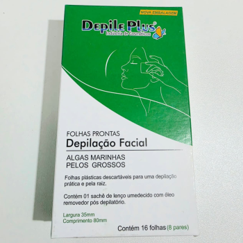 FOLHAS DEPILATÓRIAS FACIAL DEPILE PLUS ALGAS C/16