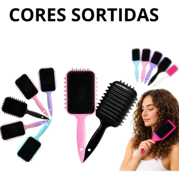 ESCOVA DE CABELO PARA FITAGEM E DEFINIÇÃO DE CACHOS