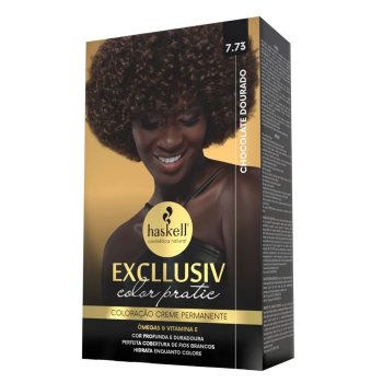 TINTA HASKELL EXCLLUSIV COLOR PRATIC 7.73 CHOCOLATE DOURADO