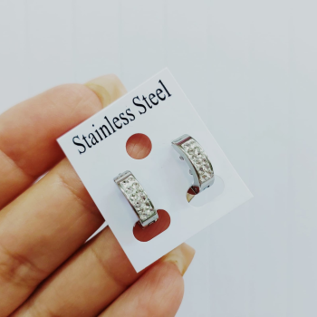 BIJU - BRINCO ARGOLA PEQUENA  STRASS