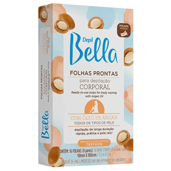 FOLHA DEPILATÓRIA CORPORAL DEPIL BELLA ARGAN C/16