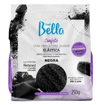 CERA DEPILATÓRIA QUENTE DEPIL BELLA NEGRA CONFETE 250G