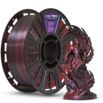 Filamento PLA Duo Color Shadow Vermelho e Preto V-Silk - 1kg