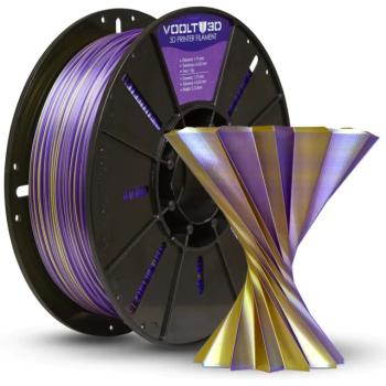 FILAMENTO PLA SILK DUAL COLOR ROXO E DOURADO