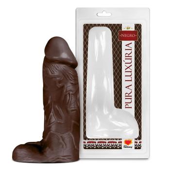 Pênis Realístico Negro Com Escroto Maciço 23,2 x 7,3cm Sexy Fantasy - PAN022