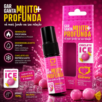 Garganta Muito Mais Profunda Chiclete Ice 15ml Sexy Fantasy - 5036
