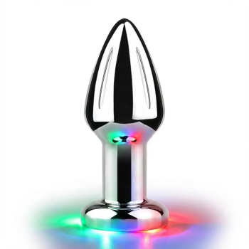 Plug Anal em Aço com Vibro e Led por aplicativo - 8641