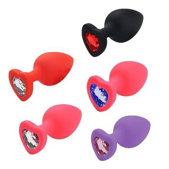 Plug Anal de Coração Silicone Tamanho M- 7206