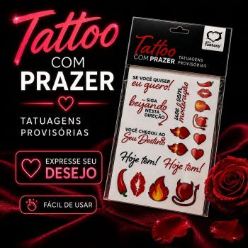 Tattoo Com Prazer Provisória Cartela Sexy Fantasy - 8620