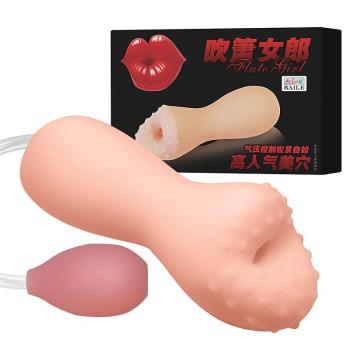 Masturbador Masculino - Formato Boca com Pera de Sucção - 4047