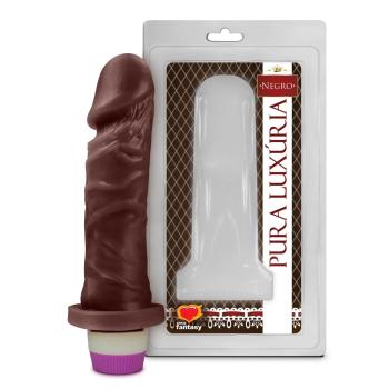 Pênis Realístico Negro S/ Escroto C/ Vibro 15,3 x 4cm Sexy Fantasy - PCN008