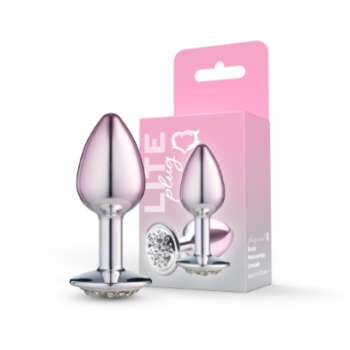Plug Anal Bicolor Prata Com Rosa Cravejado P Sexy Fantasy - 270